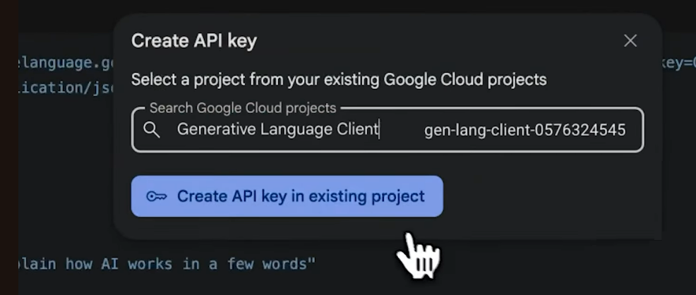 gemini api key prompt